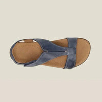 Women's Adjustable T-Strap Leather Sandals - close-up