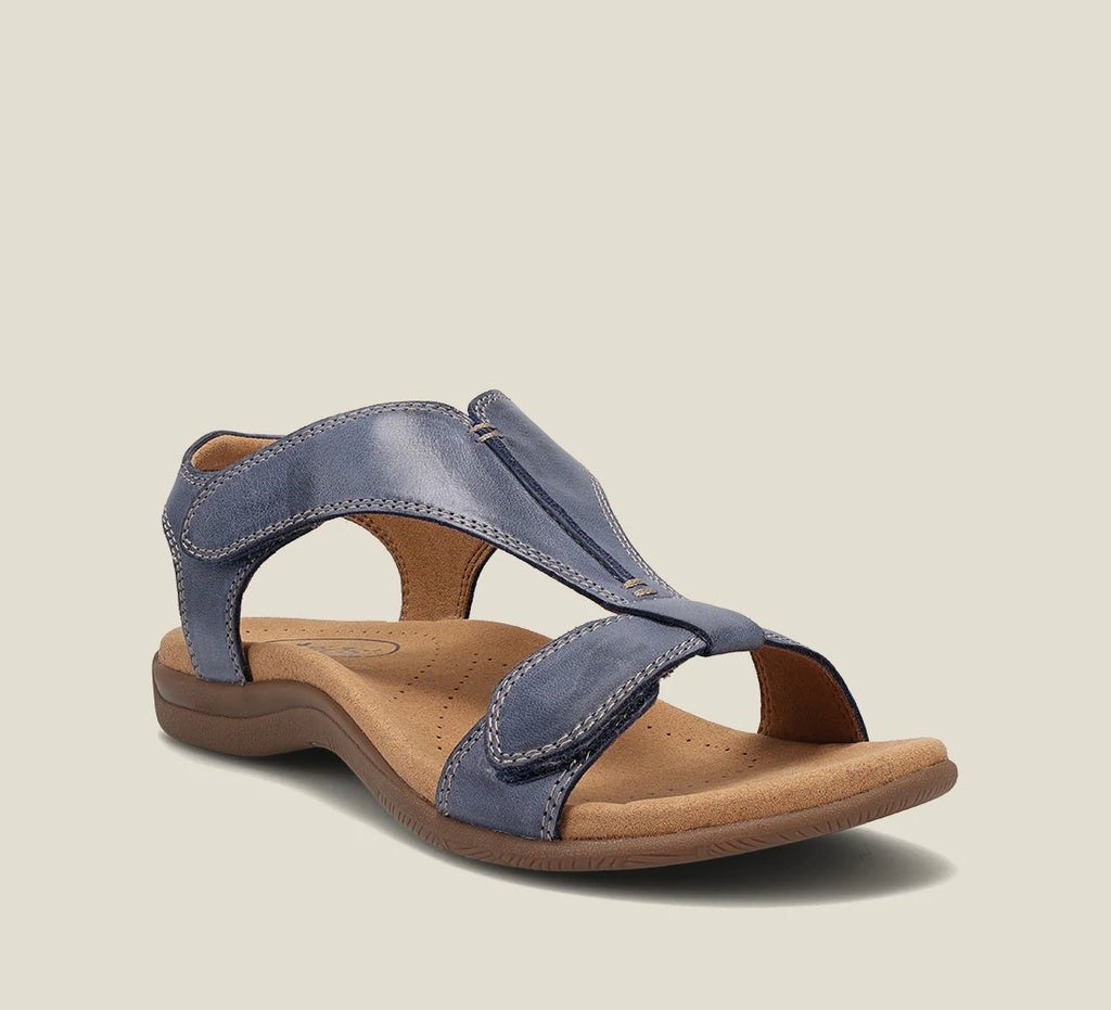 Women's Adjustable T-Strap Leather Sandals - side