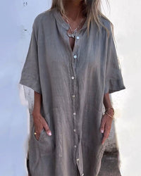 Women's Boho Shirt Dress | Button Front Loose - hero
