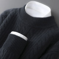 Women's Cable Knit Crew Neck Sweater | Lightweight Warm Classic Fit Close Up