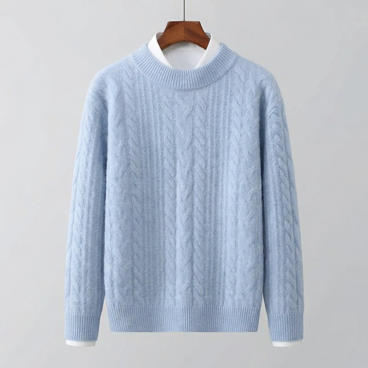 Women's Cable Knit Crew Neck Sweater | Lightweight Warm Classic Fit Hero