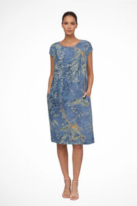 Women's Casual Relaxed Fit Summer Dress | Floral Print Sleeveless Side