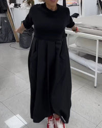 Women's Casual Solid Colour Maxi Dress | A-Line with Pocket Back