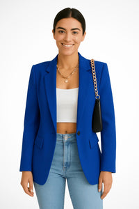Women's Chic and Elegant Blazer | Single Button Tailored Fit View 11