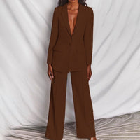 Women's Chic Blazer and Trousers Set - angle