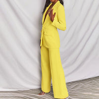 Women's Chic Blazer and Trousers Set - back