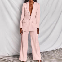 Women's Chic Blazer and Trousers Set - detail