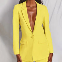 Women's Chic Blazer and Trousers Set - front