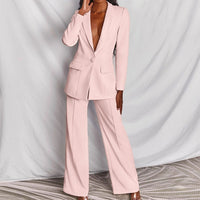 Women's Chic Blazer and Trousers Set - lifestyle
