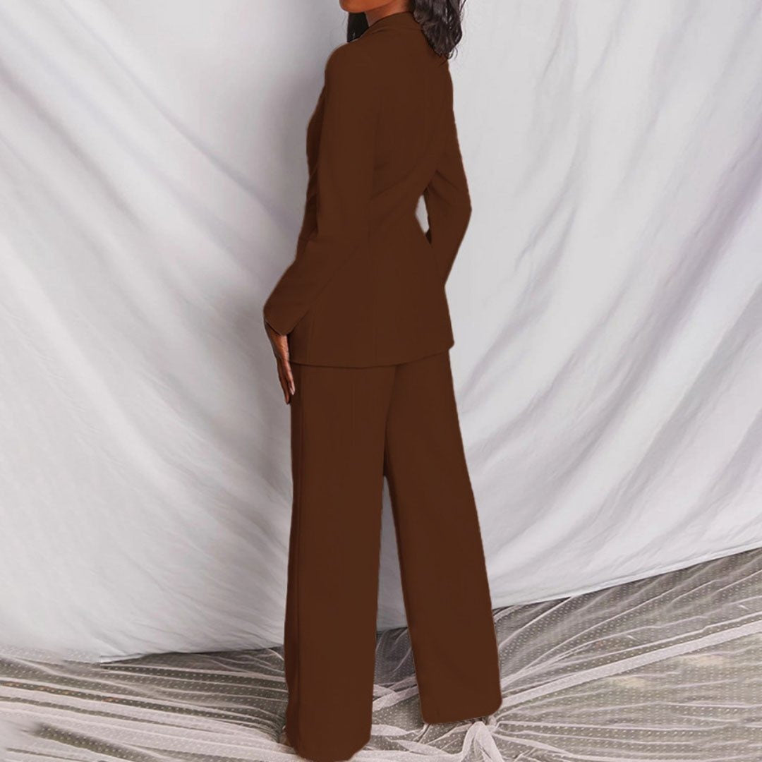 Women's Chic Blazer and Trousers Set - look