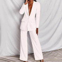 Women's Chic Blazer and Trousers Set - look