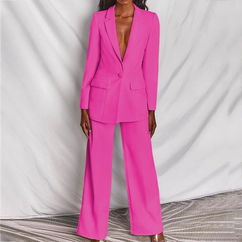Women's Chic Blazer and Trousers Set - look