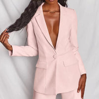 Women's Chic Blazer and Trousers Set - view