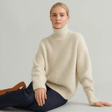 Women's Chunky Roll Neck Sweater | Oversized Relaxed Knit Fit