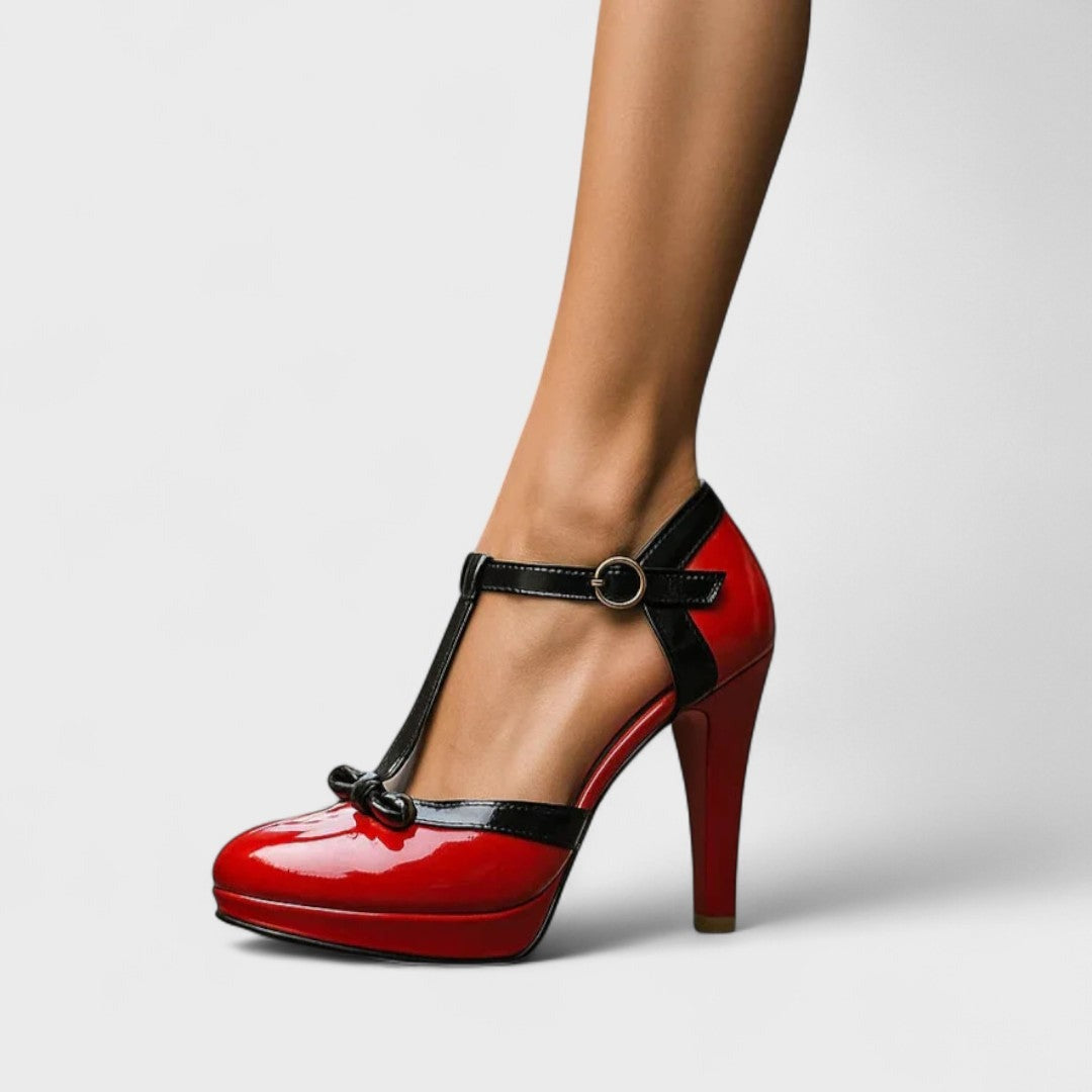 Women's Comfortable Heels | T Bar Platform - detail