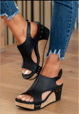 Women's Cork Wedge Slingback Sandals | Open Toe Platform