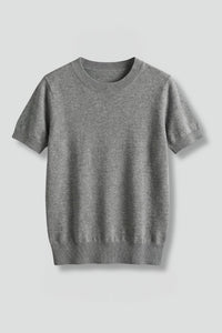 Women's Crew Neck Ribbed Knit Top with Relaxed Fit Hero