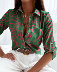 Women's Elegant Abstract Print Blouse - back