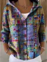 Women's Elegant Hooded Button Sweater | Soft Relaxed Fit