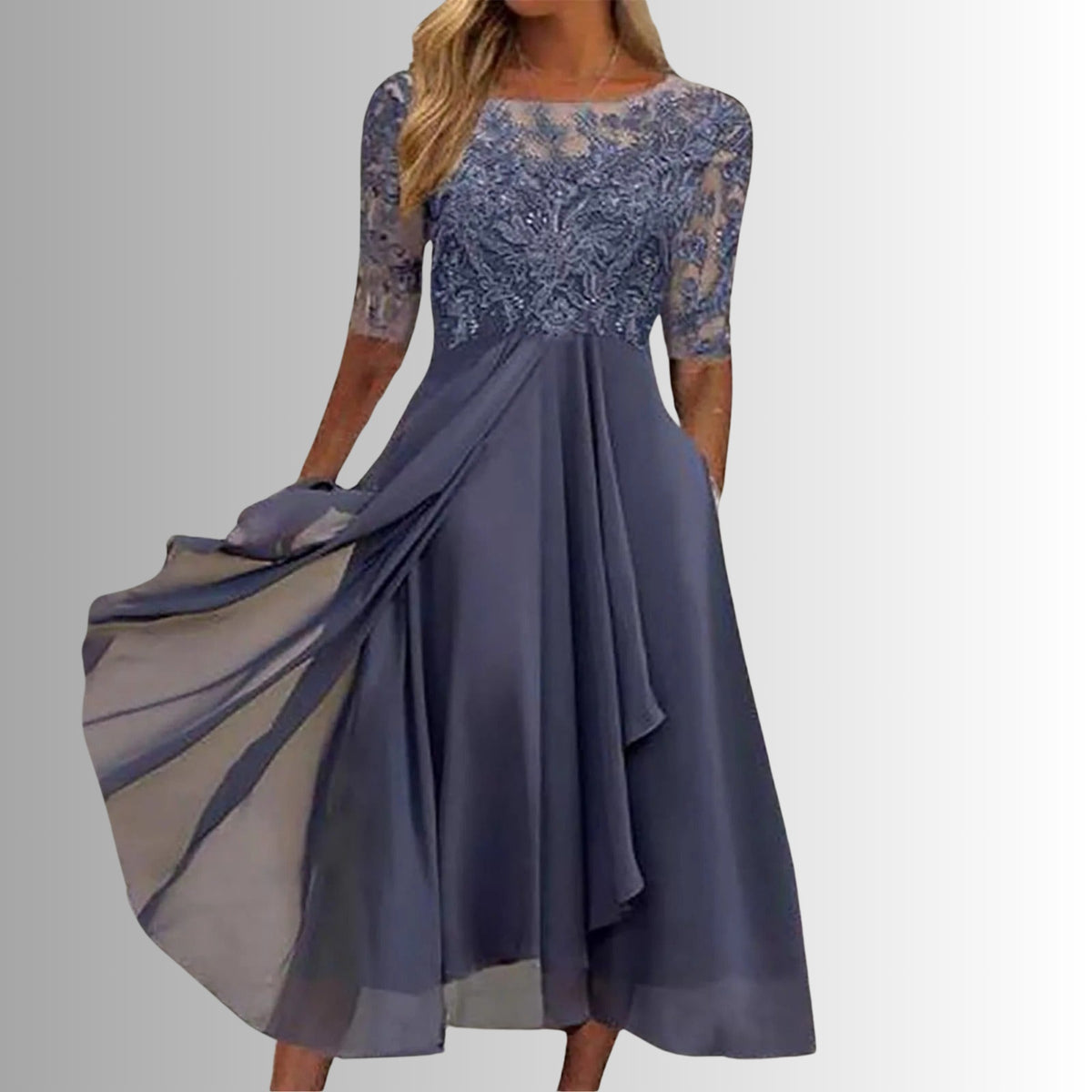 Women's Elegant Lace Dress | Midi - detail