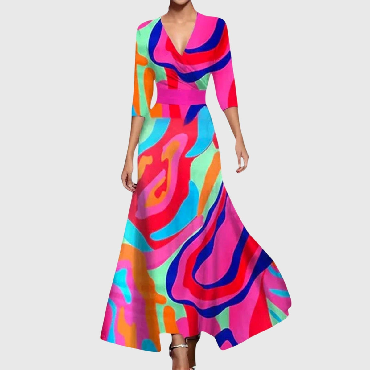 Women's Elegant Maxi Dress | Floral - detail