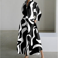 Women's Elegant Wrap Collar Maxi Dress | V-Neck Party Style Alternate