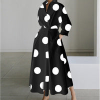 Women's Elegant Wrap Collar Maxi Dress | V-Neck Party Style Back