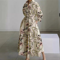 Women's Elegant Wrap Collar Maxi Dress | V-Neck Party Style Front