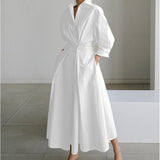 Women's Elegant Wrap Collar Maxi Dress | V-Neck Party Style