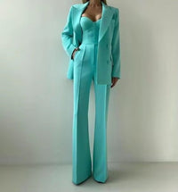 Women's Flared Blazer Set | High Waist Corset Three Piece Hero