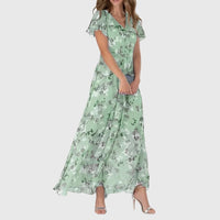 Women's Floral Maxi Dress | Flattering V Neck - back