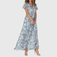 Women's Floral Maxi Dress | Flattering V Neck - front