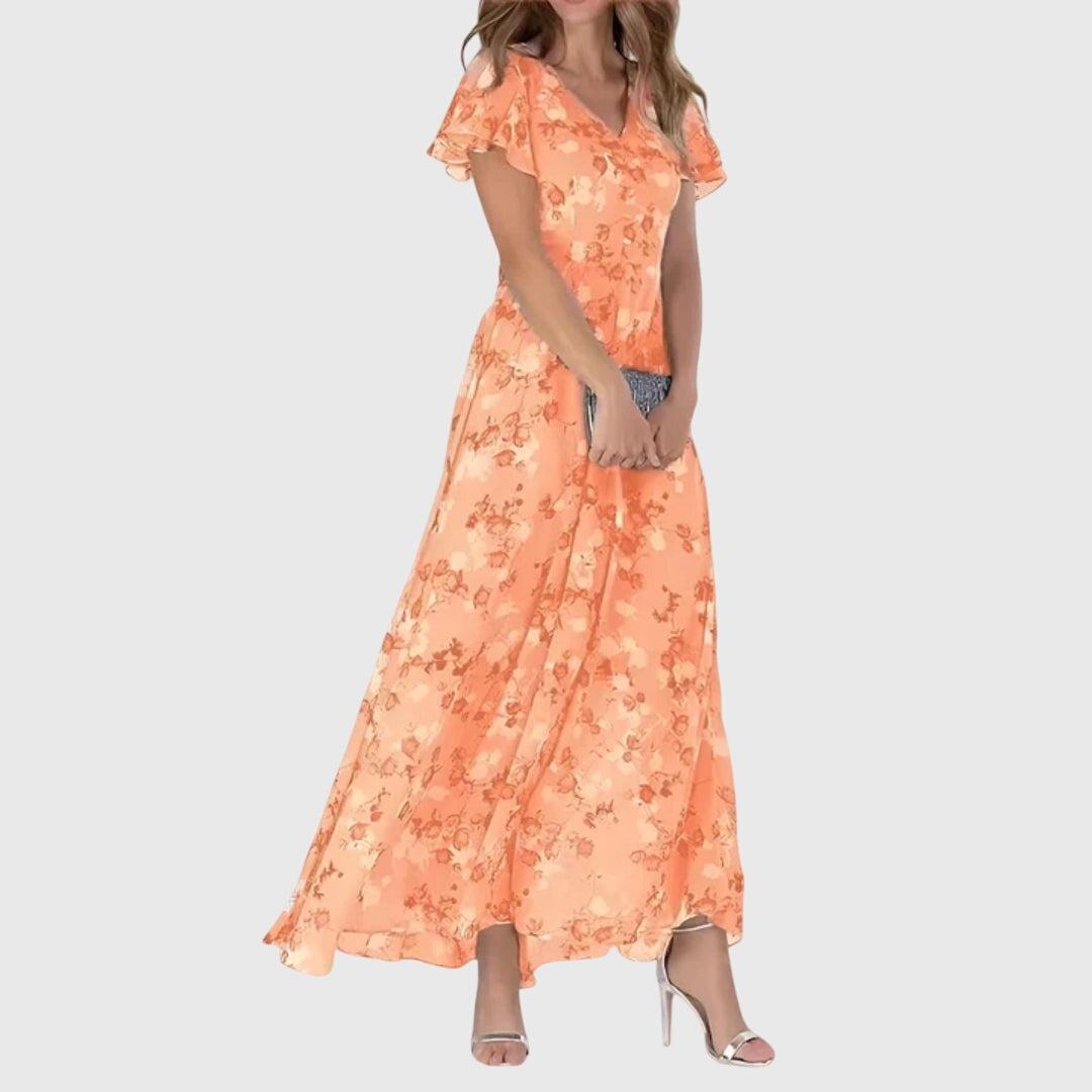 Women's Floral Maxi Dress | Flattering V Neck - hero