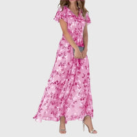Women's Floral Maxi Dress | Flattering V Neck - side