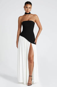 Women's Halterneck Maxi Dress | Wedding Guest High Split Draped View 13