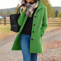 Women's Heritage Wool Coat | Funnel Neck Classic Fit Alternate
