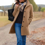 Women's Heritage Wool Coat | Funnel Neck Classic Fit