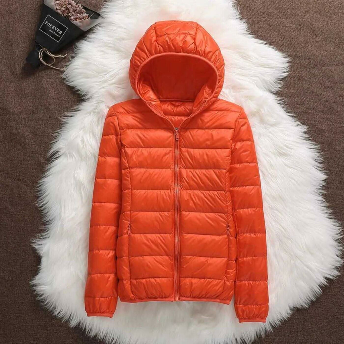 Women's Hooded Windproof Jacket | Fitted Puffer Rain Shield Side