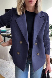 Women's Knit Sleeve Casual Blazer Coat Full