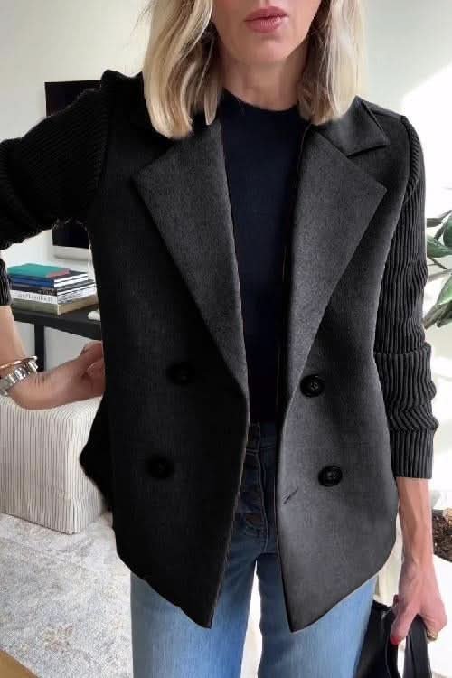 Women's Knit Sleeve Casual Blazer Coat Lifestyle