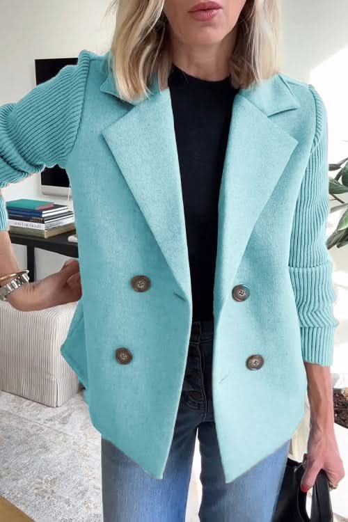 Women's Knit Sleeve Casual Blazer Coat View 13