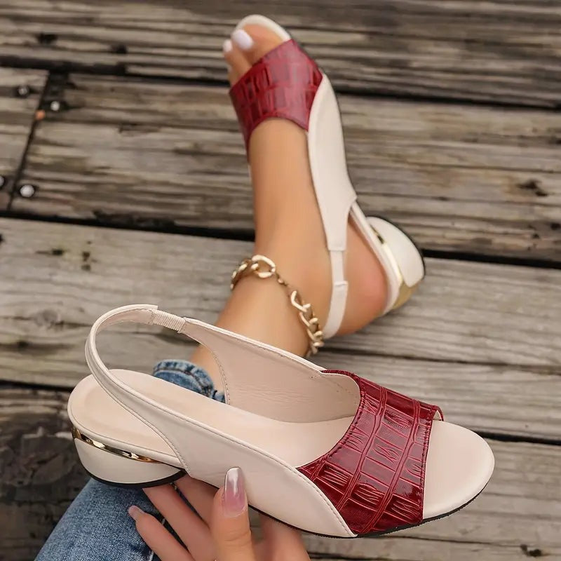 Women's Leather Slingback Comfort Sandals - lifestyle