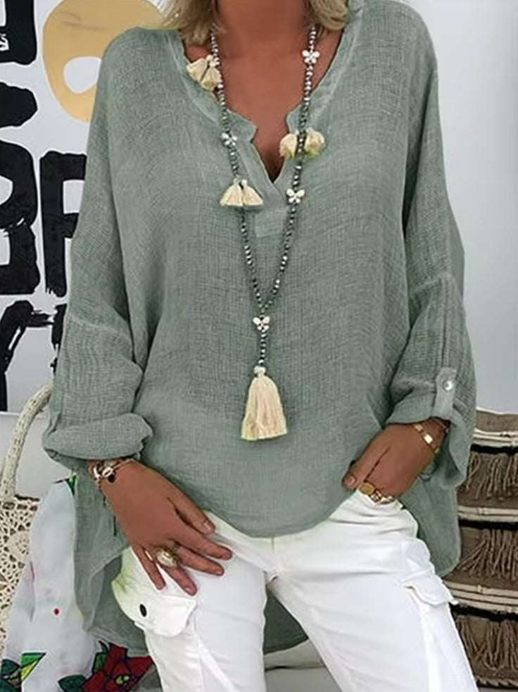 Women's Lightweight Oversized Blouse - lifestyle