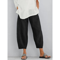 Women's Linen Leisure Trousers | Tapered Balloon Fit Detail