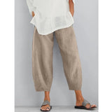 Women's Linen Leisure Trousers | Tapered Balloon Fit