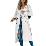 Women's Long Trench Coat | Double-Breasted Classic Fit