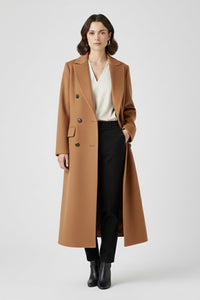 Women's Maxi Coat | Lapel Collar Button Fastening Full