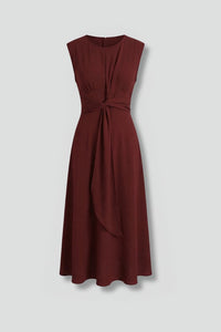 Women's Midi Dress | Sleeveless Round Neck with Tie Waist Hero