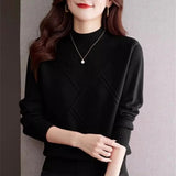 Women's Mock Neck Sweater | Diagonal Rib Sculpted Fit