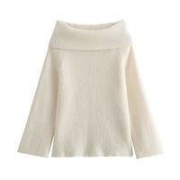 Women's Off Shoulder Jumper | Soft Knit Relaxed Fit Detail